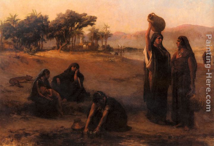 Women Drawing Water From The Nile painting - Frederick Arthur Bridgman Women Drawing Water From The Nile art painting